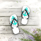 Teal Anchor Unisex Flip-Flops - RobbNPlunder