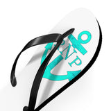 Teal Anchor Unisex Flip-Flops - RobbNPlunder