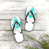 Teal Anchor Unisex Flip-Flops - RobbNPlunder