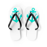 Teal Anchor Unisex Flip-Flops - RobbNPlunder