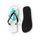 Teal Anchor Unisex Flip-Flops - RobbNPlunder