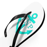 Teal Anchor Unisex Flip-Flops - RobbNPlunder