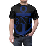 Distressed Anchor Black Tee - RobbNPlunder