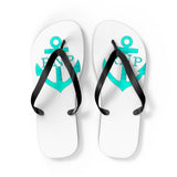 Teal Anchor Unisex Flip-Flops - RobbNPlunder