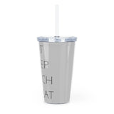 Eat Sleep BeachPlastic Tumbler with Straw - RobbNPlunder