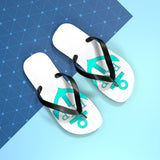 Teal Anchor Unisex Flip-Flops - RobbNPlunder