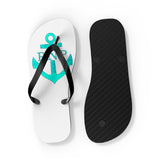 Teal Anchor Unisex Flip-Flops - RobbNPlunder