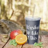 Washed Up Plastic Tumbler with Straw - RobbNPlunder