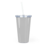 Eat Sleep BeachPlastic Tumbler with Straw - RobbNPlunder