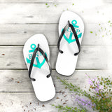 Teal Anchor Unisex Flip-Flops - RobbNPlunder