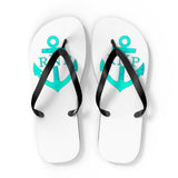 Teal Anchor Unisex Flip-Flops - RobbNPlunder