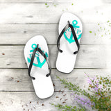 Teal Anchor Unisex Flip-Flops - RobbNPlunder