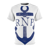 Distressed Anchor White Tee - RobbNPlunder