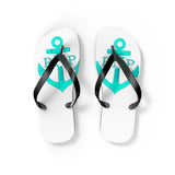 Teal Anchor Unisex Flip-Flops - RobbNPlunder