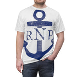 Distressed Anchor White Tee - RobbNPlunder