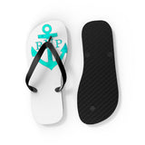 Teal Anchor Unisex Flip-Flops - RobbNPlunder