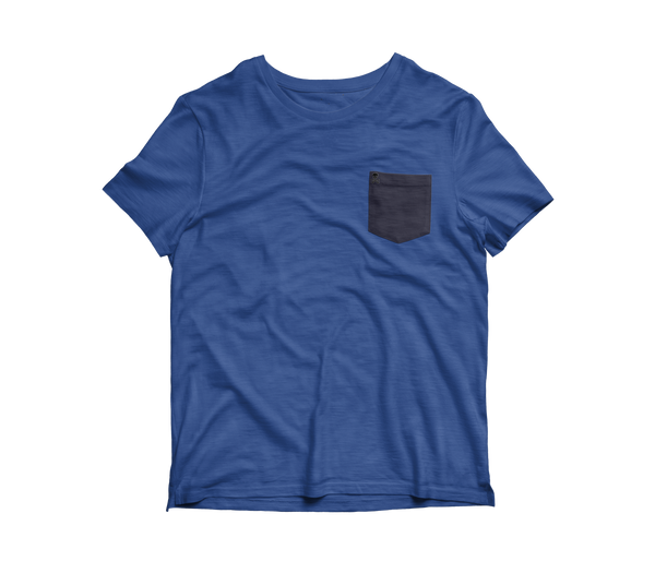 Blue/ Navy Logo Patch Pocket Tee - RobbNPlunder