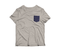 Grey/Navy Logo Patch Pocket Tee - RobbNPlunder