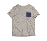 Grey/Navy Logo Patch Pocket Tee - RobbNPlunder