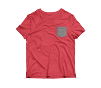 Red/Grey Logo Patch Pocket Tee - RobbNPlunder
