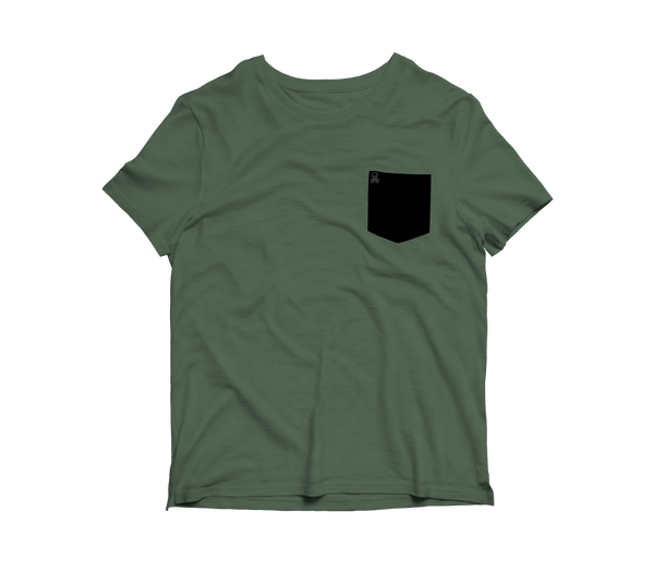 Green/Blk Logo Patch Pocket Tee - RobbNPlunder
