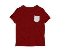 Maroon/ Bone Logo Patch Pocket Tee - RobbNPlunder