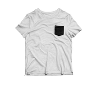 Bone/ Blk Logo Patch Pocket Tee - RobbNPlunder
