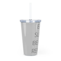 Eat Sleep BeachPlastic Tumbler with Straw - RobbNPlunder