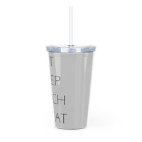 Eat Sleep BeachPlastic Tumbler with Straw - RobbNPlunder