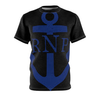 Distressed Anchor Black Tee - RobbNPlunder