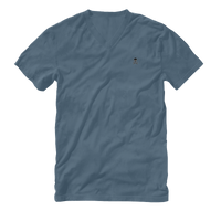 Logo Patch V-Neck Tee - Steel Blue - RobbNPlunder